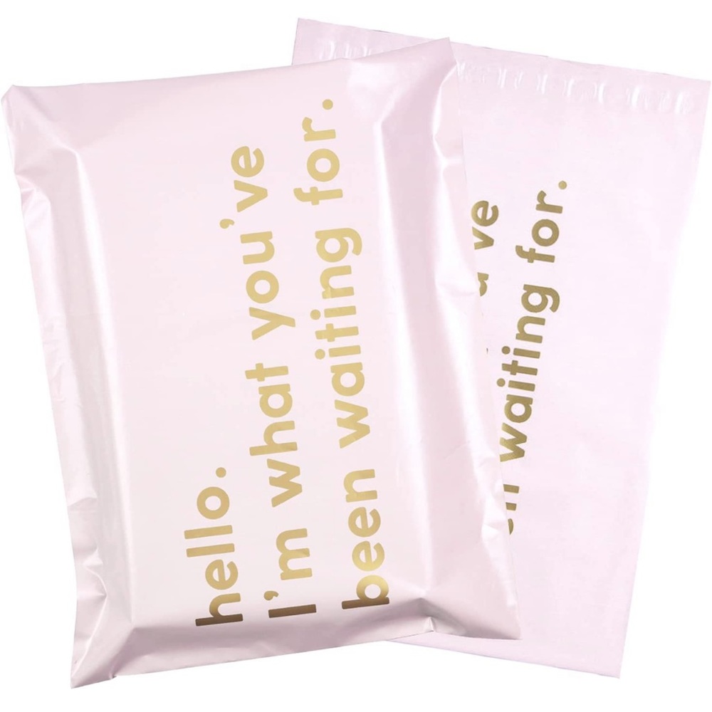 20 pk Pink 12x15  Poly Mailers Shipping Bags Hello